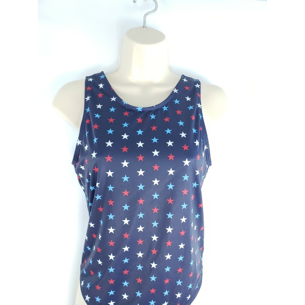 City Streets One Piece Swimwear Americana Stars Blue‎ Swimsuit swimwear XL 18.5 - Picture 8 of 13